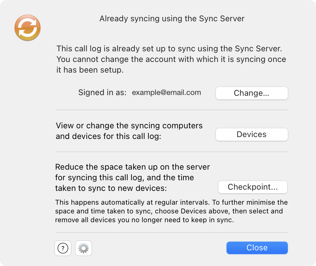 Sync settings image