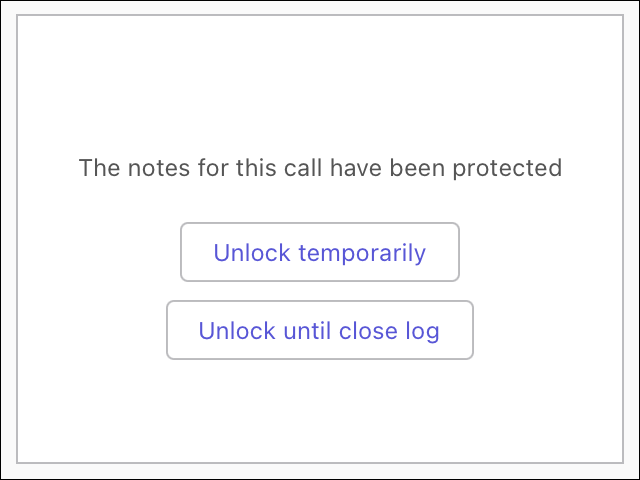 Secure Notes Unlock Buttons